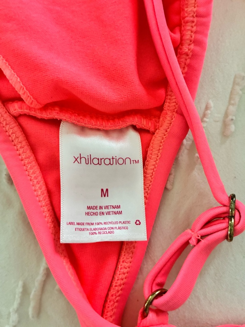 Bikini top Striped High-Neck Bralette & Neon Pink Triangle Bikini Top medium - Picture 7 of 7